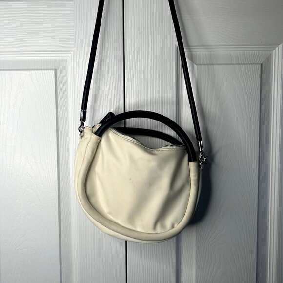 GANNI White Black Leather Knot Mini Shoulder Crossbody Bag - Picture 13 of 16